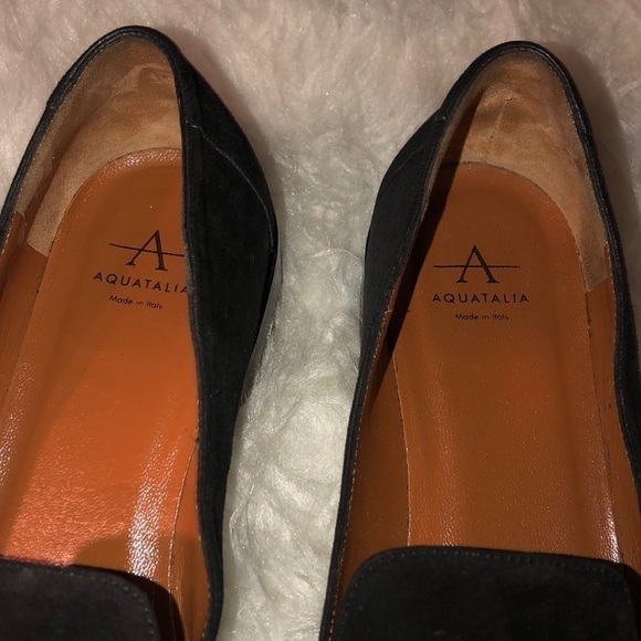 Aquatalia Black Suede Gilda Flats Size 6 1/2 - Picture 7 of 8